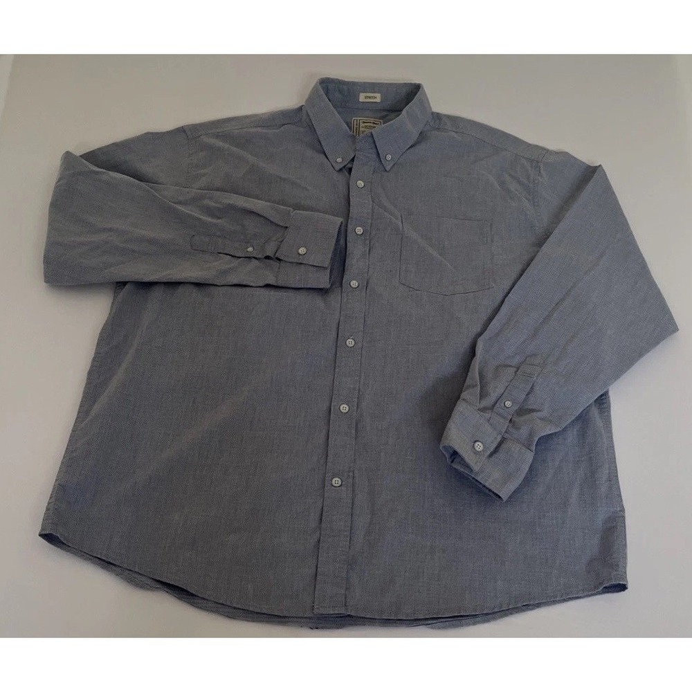 Alexander Julian Colours Mens 2X Stretch Button-Up Long Sleeve shirt Blue